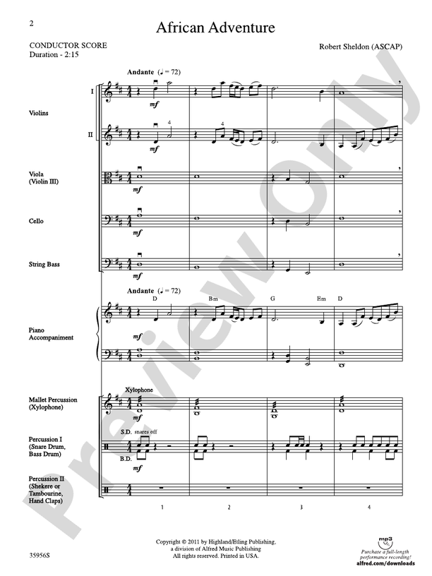 African Adventure – String Orchestra Conductor Score & Parts (Digital Download)