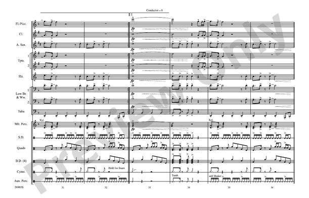 Eye of the Tiger (Arr. Victor López) – Marching Band Conductor Score & Parts (Digital Download)
