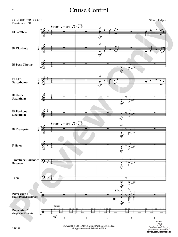 Cruise Control - Concert Band Conductor Score & Parts (Digital Download)