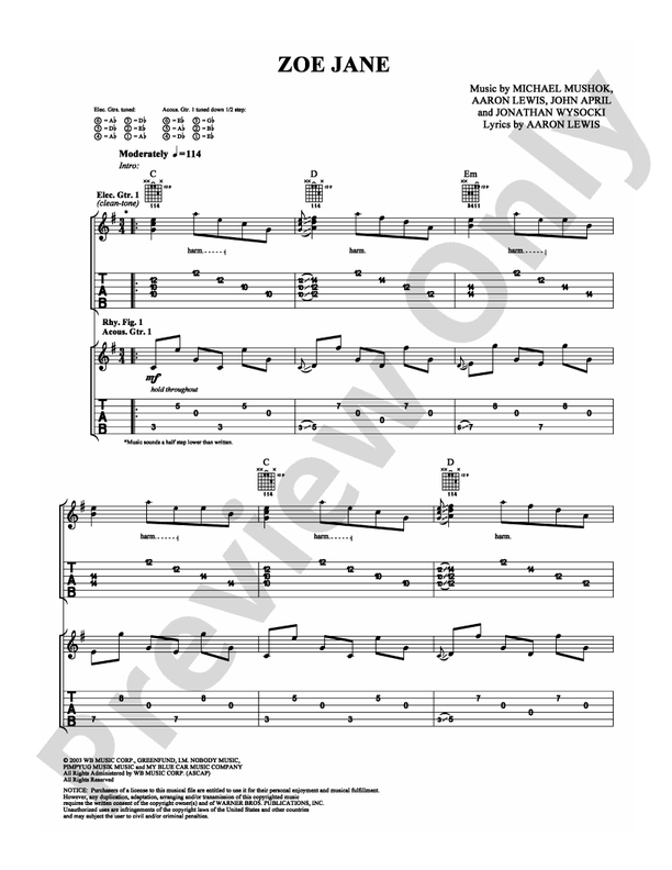 Zoe Jane - Guitar TAB (Digital Download)