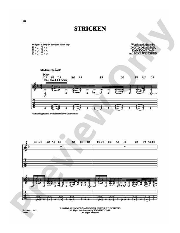 Stricken - Guitar TAB (Digital Download)