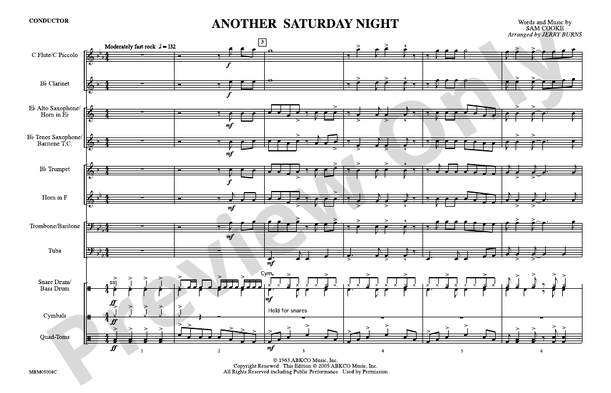 Another Saturday Night – Marching Band Conductor Score & Parts (Digital Download)