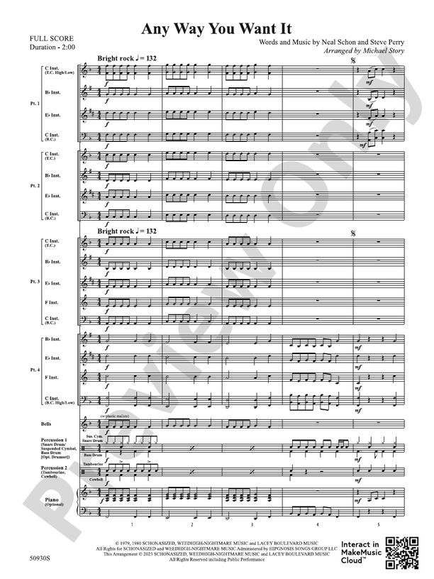 Any Way You Want It - DSM-PK-0008824 - Concert Band Conductor Score & Parts (Digital Download)