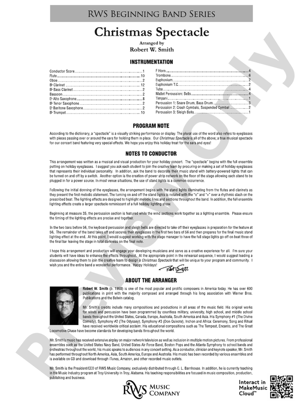 Christmas Spectacle - Concert Band Conductor Score & Parts (Digital Download)
