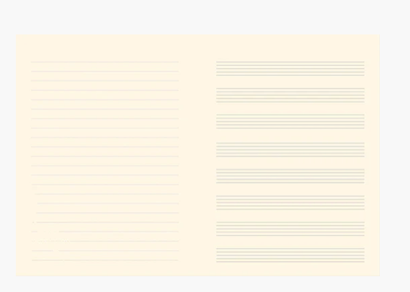 Peter Pauper Press Music Journal Mustard Antiqued Look with Treble Clef and Manuscript Inside Writing and Staff Lines