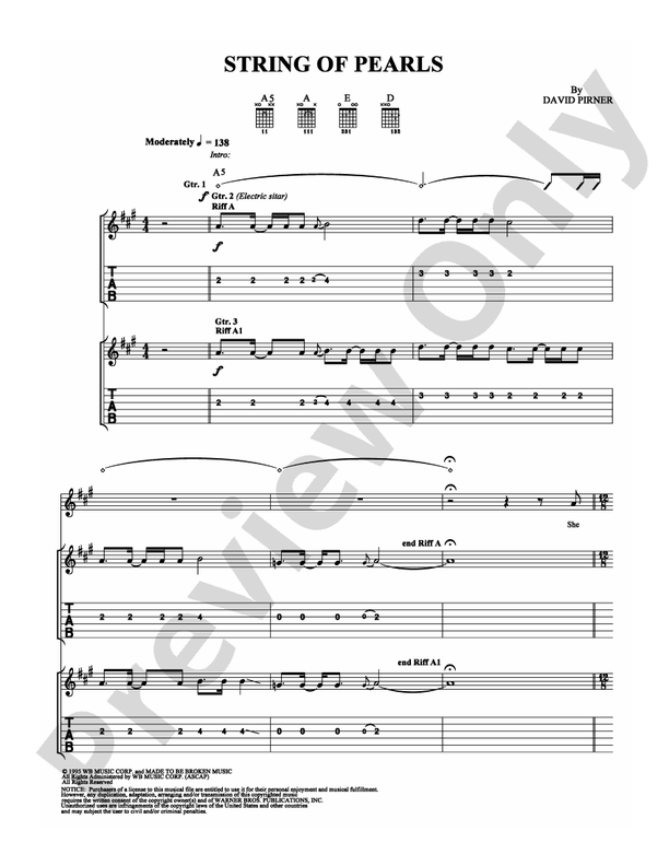 String of Pearls - Guitar TAB (Digital Download)