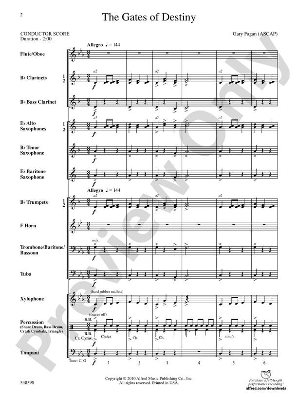 The Gates of Destiny - Concert Band Conductor Score & Parts (Digital Download)