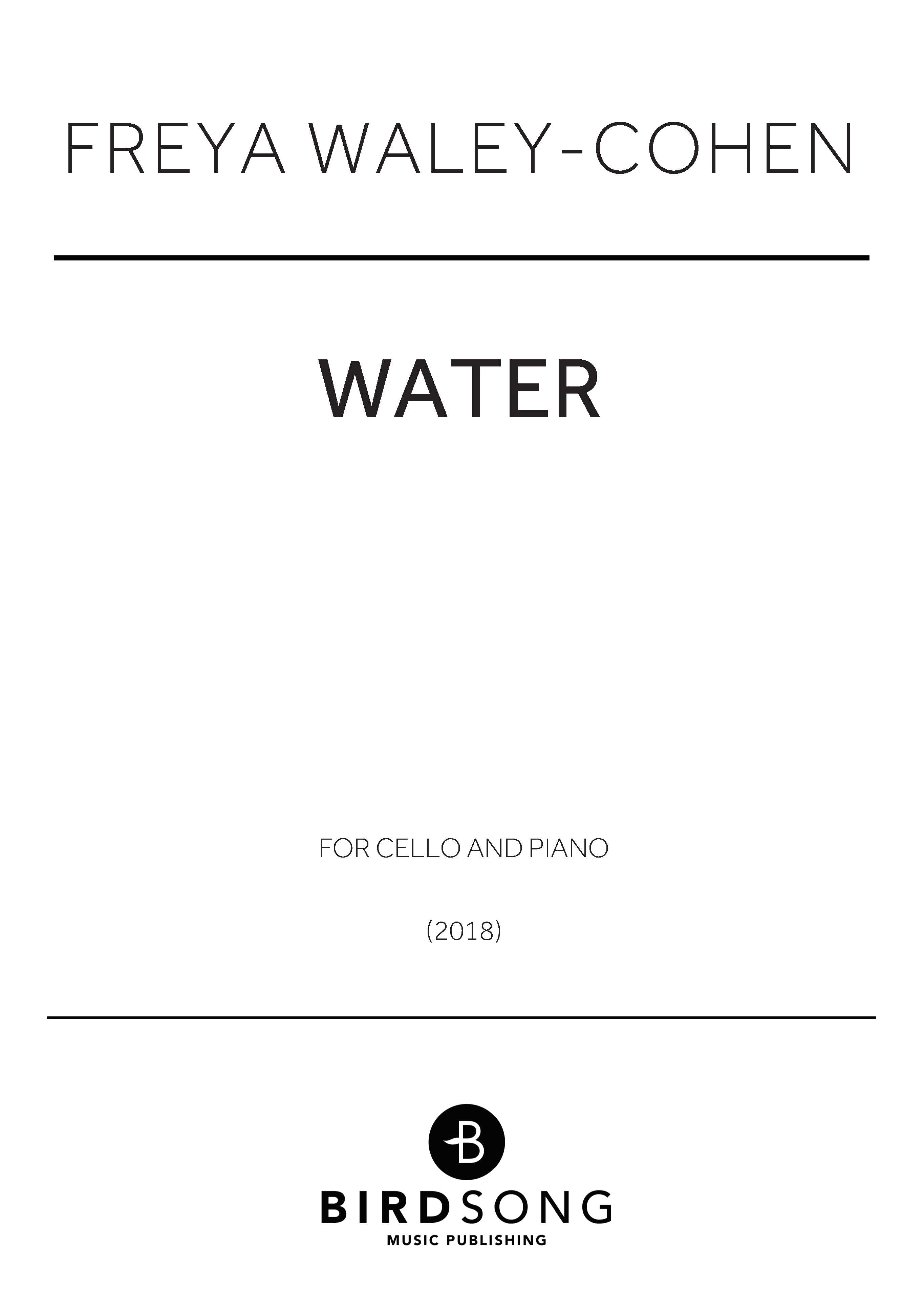 Water - Freya Waley-Cohen - Cello/Piano (Digital Download)