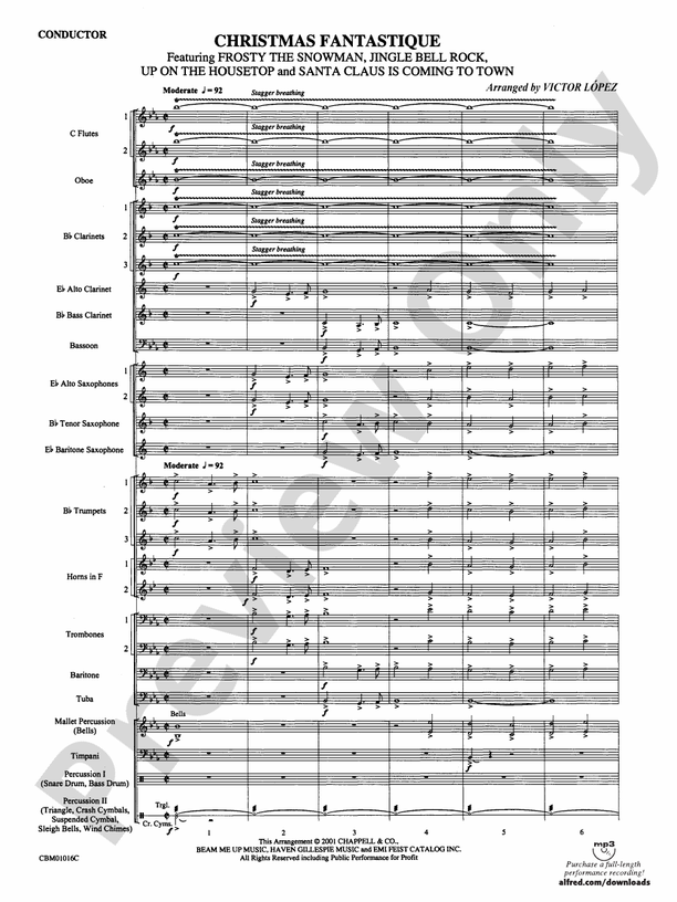 Christmas Fantastique (Medley) - Concert Band Conductor Score & Parts (Digital Download)