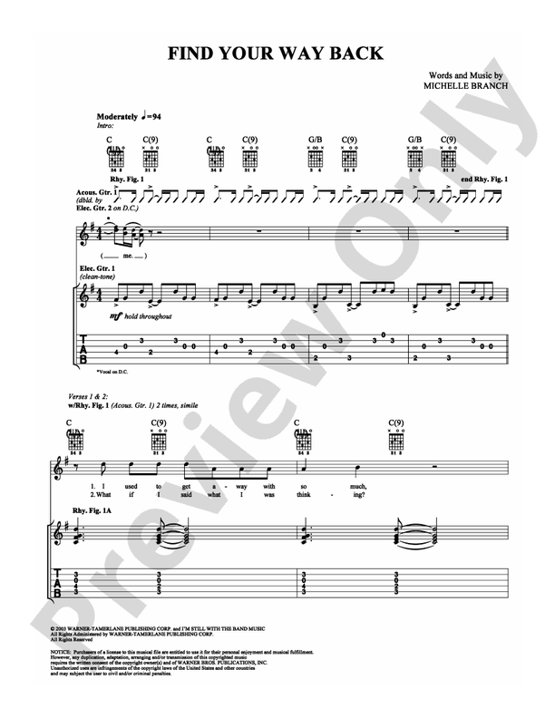 Find Your Way Back - Guitar TAB (Digital Download)
