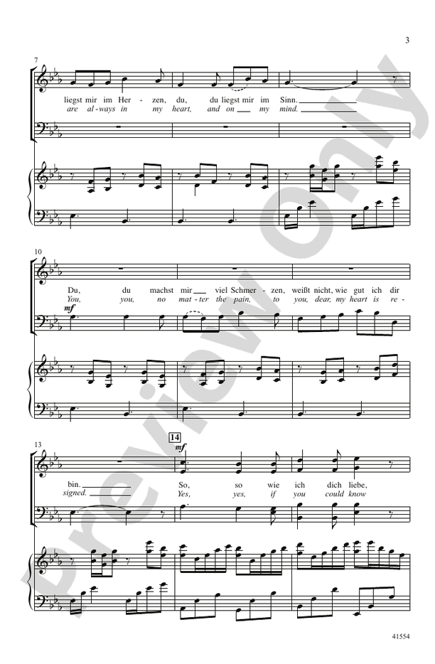 Du, Du Liegst Mir im Herzen – SATB Choral Octavo (Digital Download)