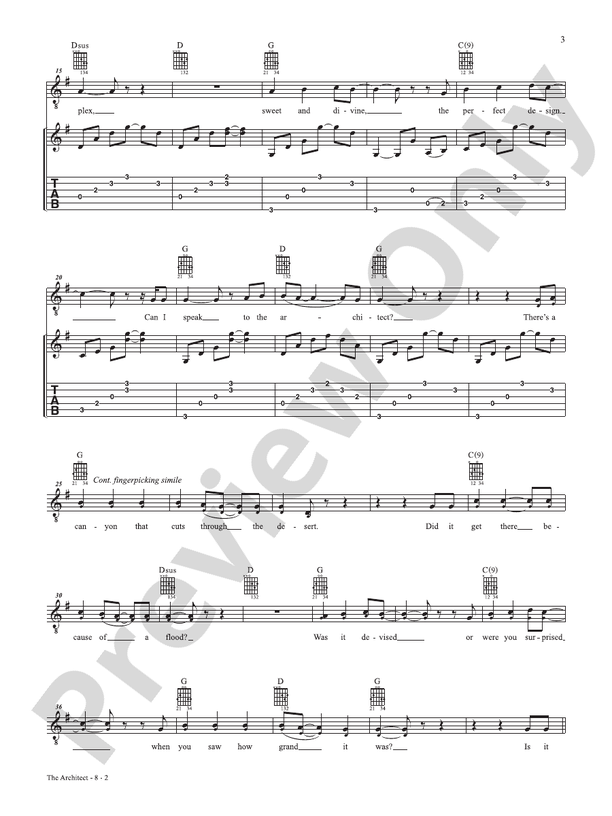 The Architect (From the studio album 'Deeper Well') - Guitar (Digital Download)