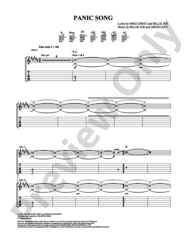 Panic Song - Easy Guitar (Digital Download)