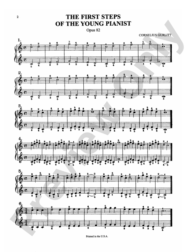 Gurlitt - The First Steps of the Young Pianist, Op. 82 - Piano Solo (Digital Download)