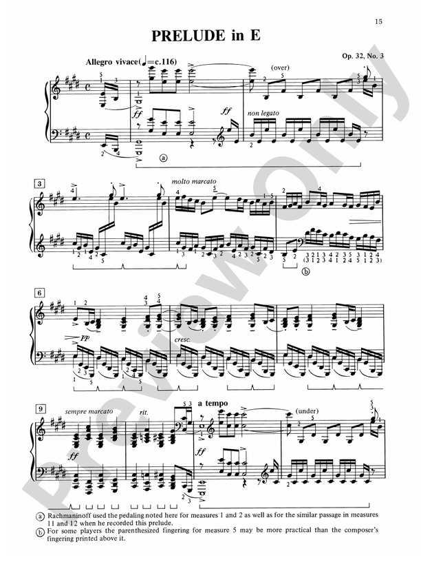Rachmaninoff - 13 Preludes, Opus 32 - Piano (Digital Download)