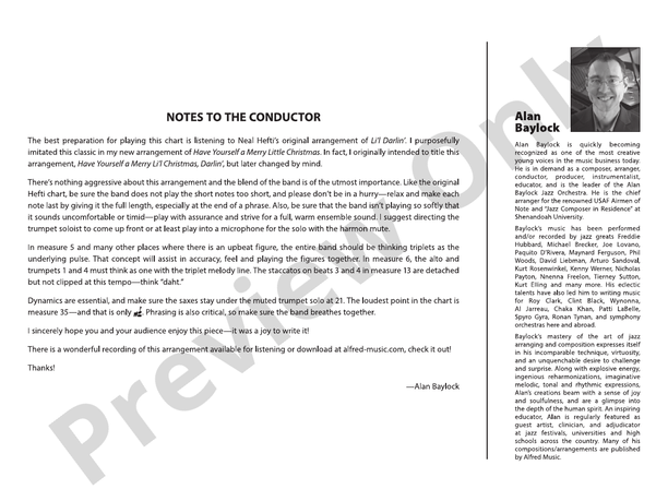Have Yourself a Merry Little Christmas - Jazz Ensemble Conductor Score & Parts(Digital Download)