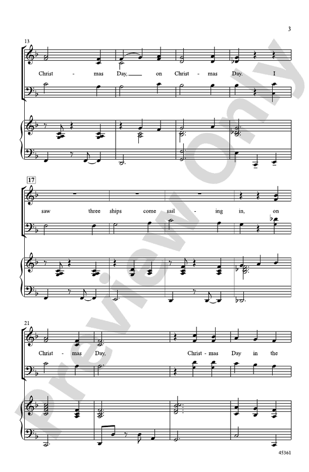 I Saw Three Ships – 3-Part Mixed Choral Octavo - Digital Sheet Music Download (Digital Download)