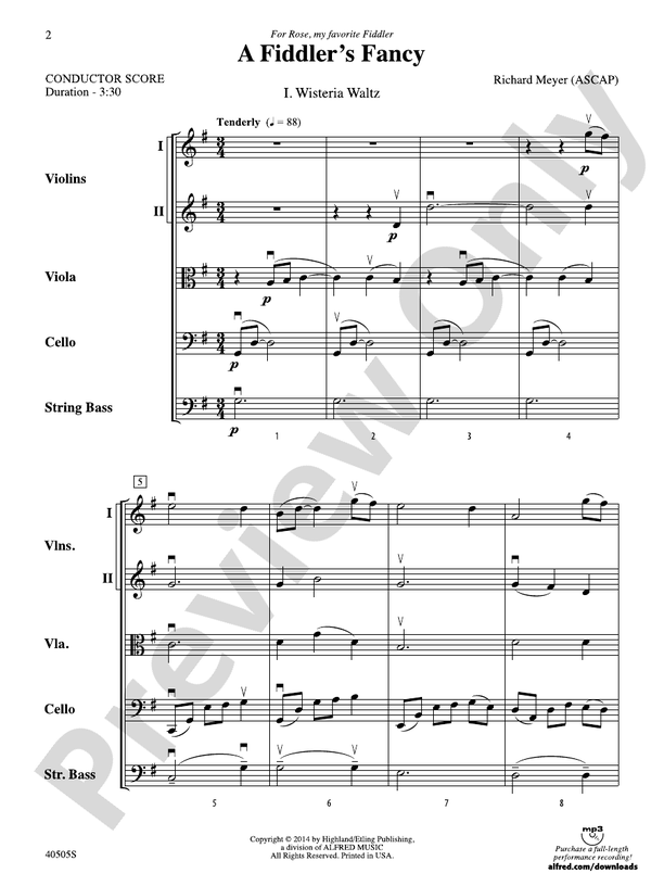 A Fiddler's Fancy – String Orchestra Conductor Score & Parts (Digital Download)