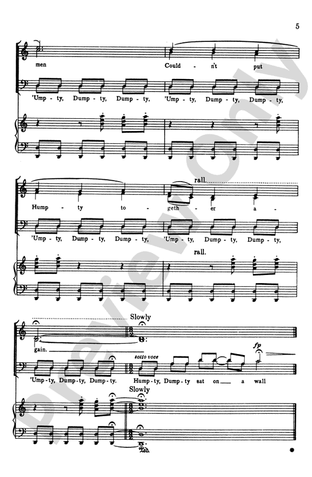 Five Nursery Rhymes – SATB Choral Octavo (Digital Download)