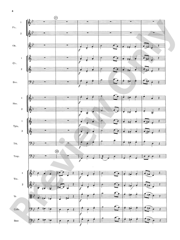 Mozart's Symphony No. 25 in G Minor, 3rd & 4th Movements – Full Orchestra Conductor Score & Parts (Digital Download)