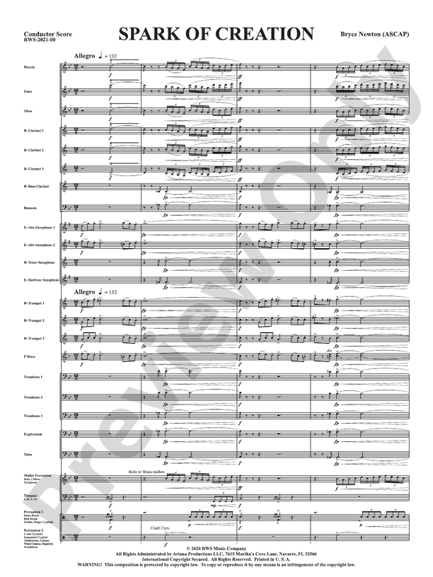 Spark of Creation - Concert Band Conductor Score & Parts (Digital Download)