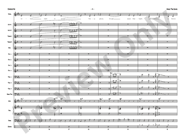 Mack the Knife (Grade 3) – Jazz Ensemble Conductor Score & Parts (Digital Download)