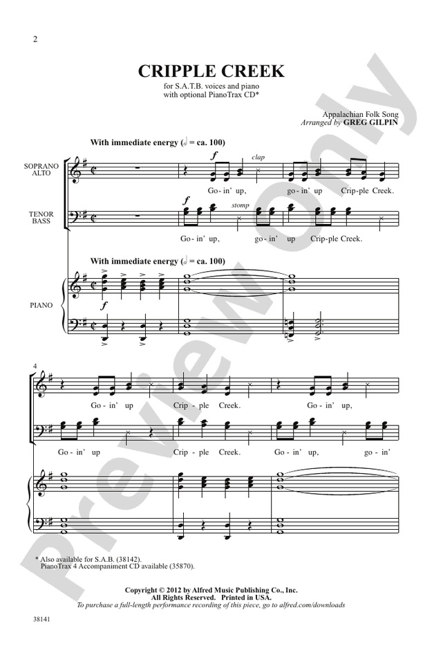 Cripple Creek – SATB Choral Octavo (Digital Download)
