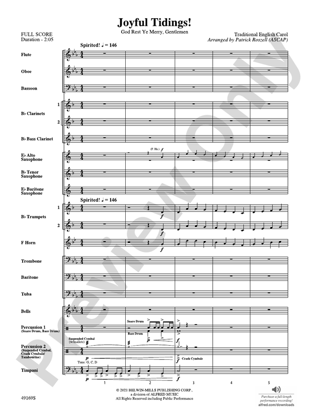 Joyful Tidings! - Concert Band Conductor Score & Parts (Digital Download)