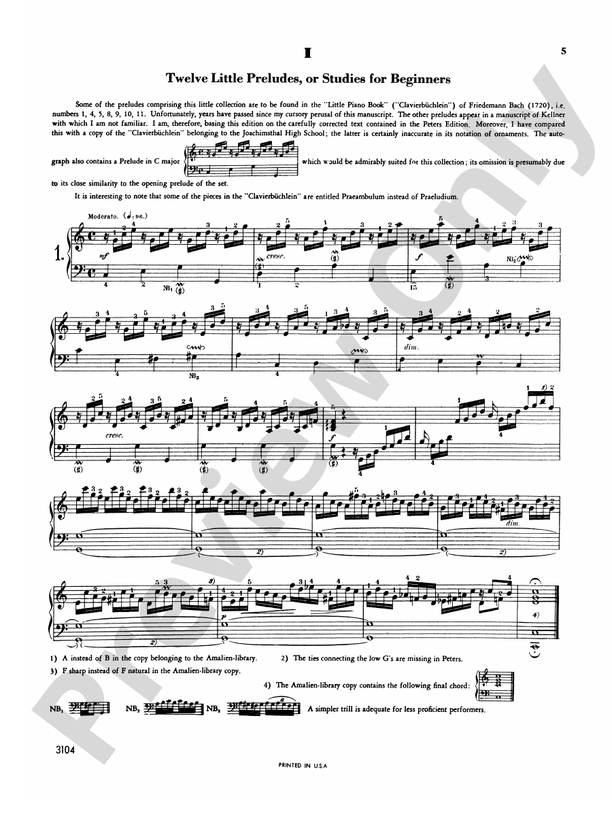 Bach - Various Short Preludes and Fugues - Piano Solo (Digital Download)