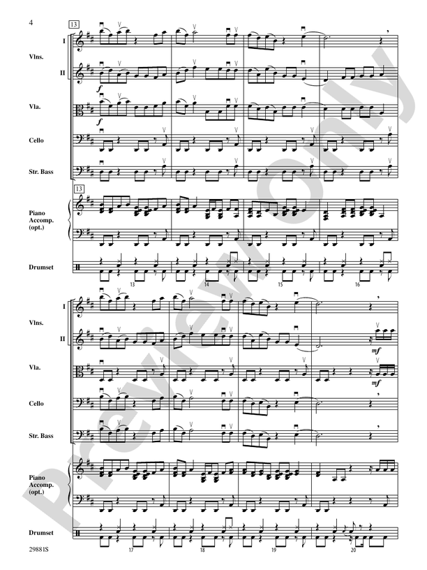 Clumsy (as recorded by Fergie on the album The Dutchess) - String Orchestra Conductor Score & Parts (Digital Download)