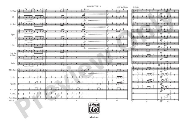 Physical – Marching Band Conductor Score & Parts (Digital Download)