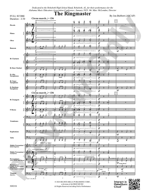 The Ringmaster – Concert Band Conductor Score & Parts (Digital Download)