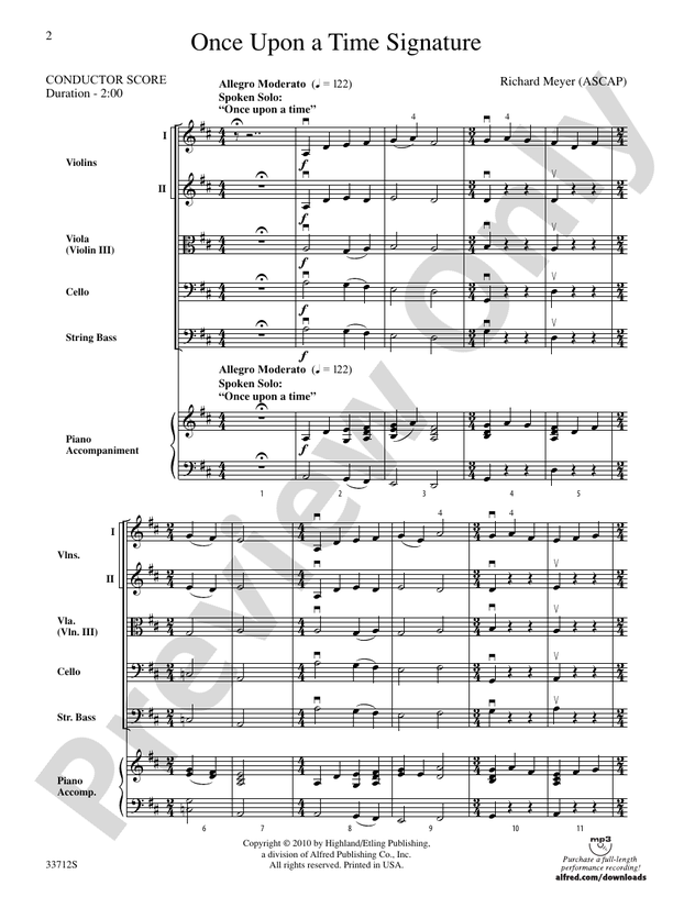 Once Upon a Time Signature – String Orchestra Conductor Score & Parts (Digital Download)
