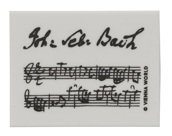 Eraser White with Bach's Manuscript