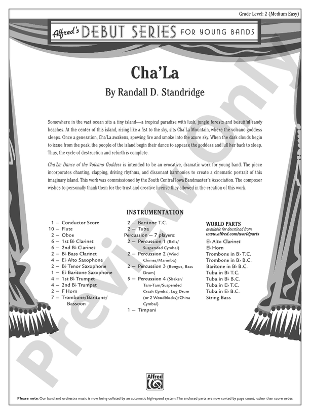 Cha'La - Concert Band Conductor Score & Parts (Digital Download)