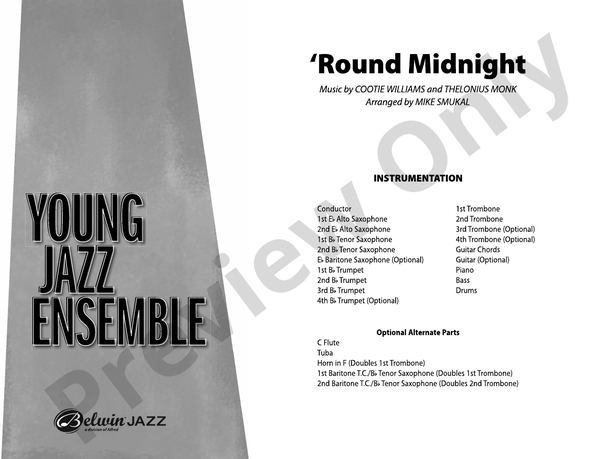 Round Midnight (Grade 2) - Jazz Ensemble Conductor Score & Parts (Digital Download)