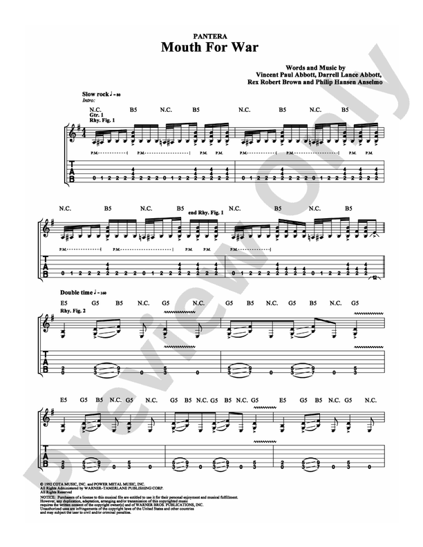 Mouth For War - Guitar TAB (Digital Download)