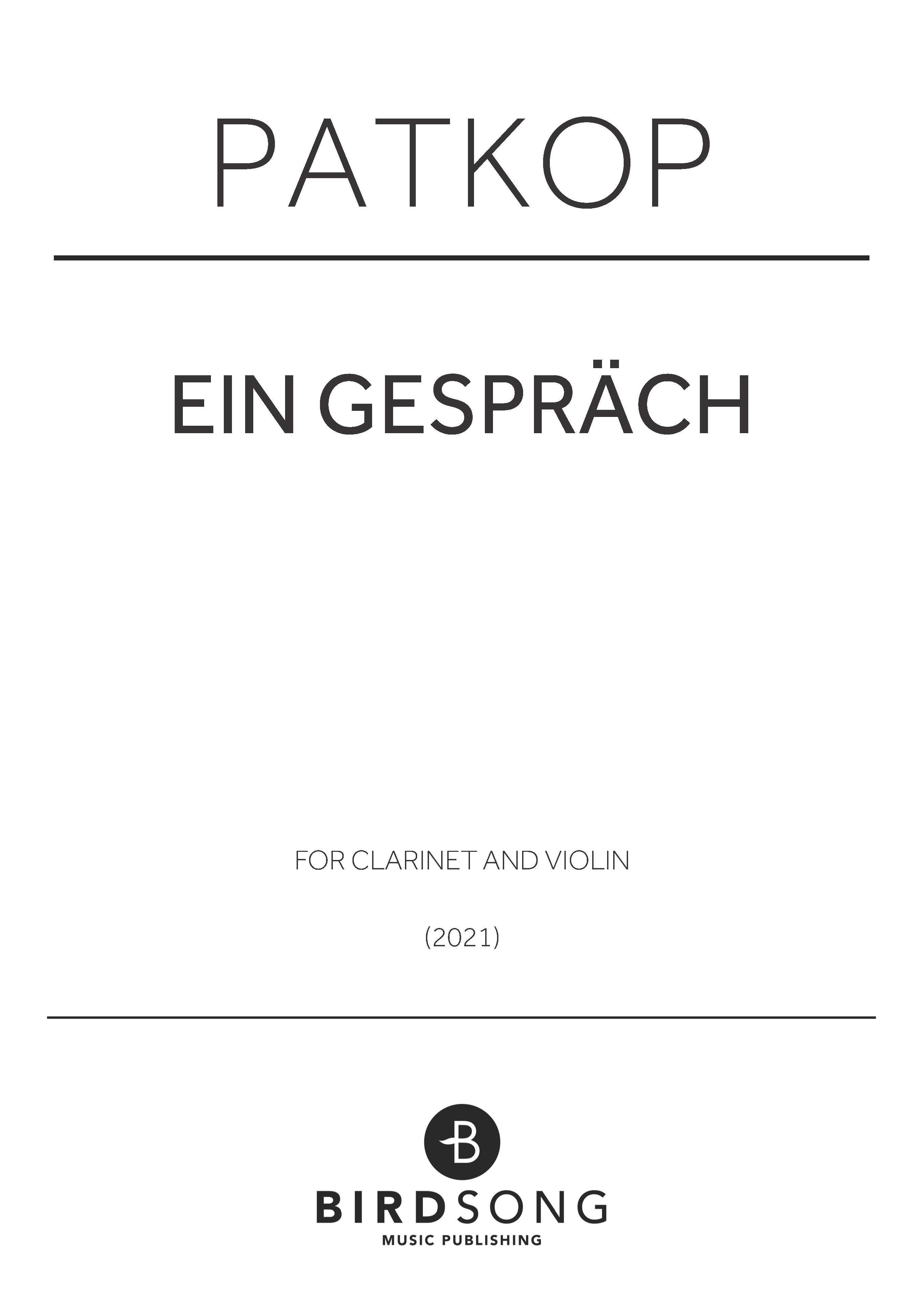 ein Gespräch - Clarinet, Violin Duet (Digital Download)