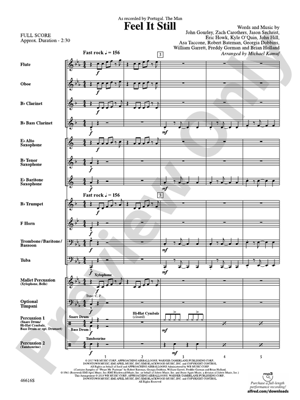 Feel It Still - Concert Band Conductor Score & Parts (Digital Download)