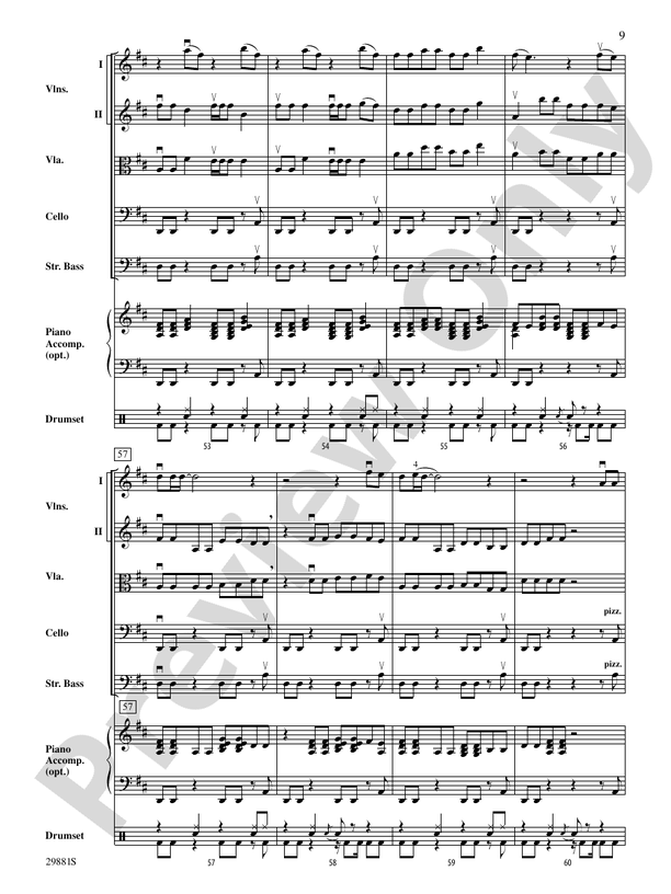 Clumsy (as recorded by Fergie on the album The Dutchess) - String Orchestra Conductor Score & Parts (Digital Download)