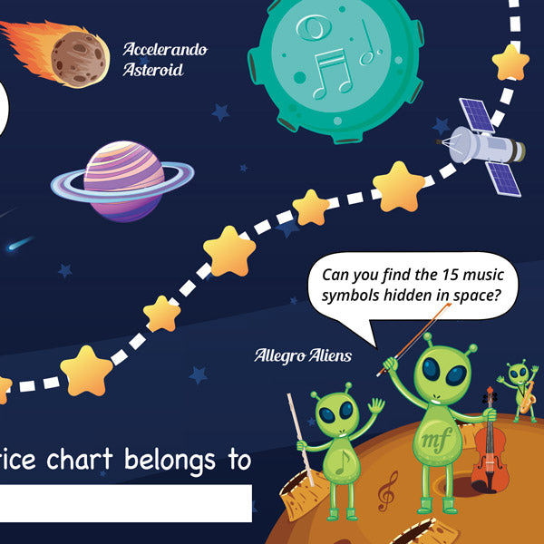 Space Quest A3 Music Practice Chart by Musically Gifted