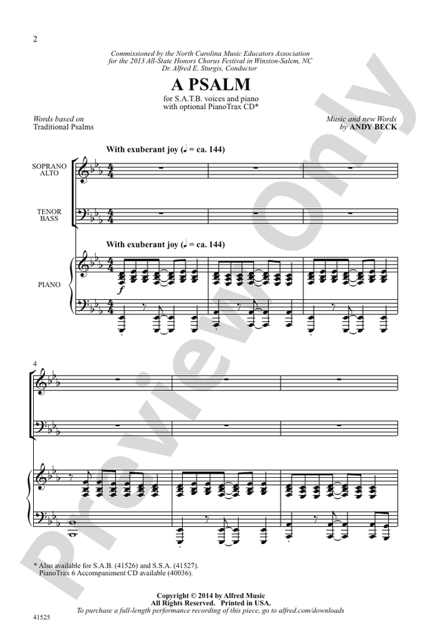 A Psalm - SATB Choral Octavo (Digital Download)