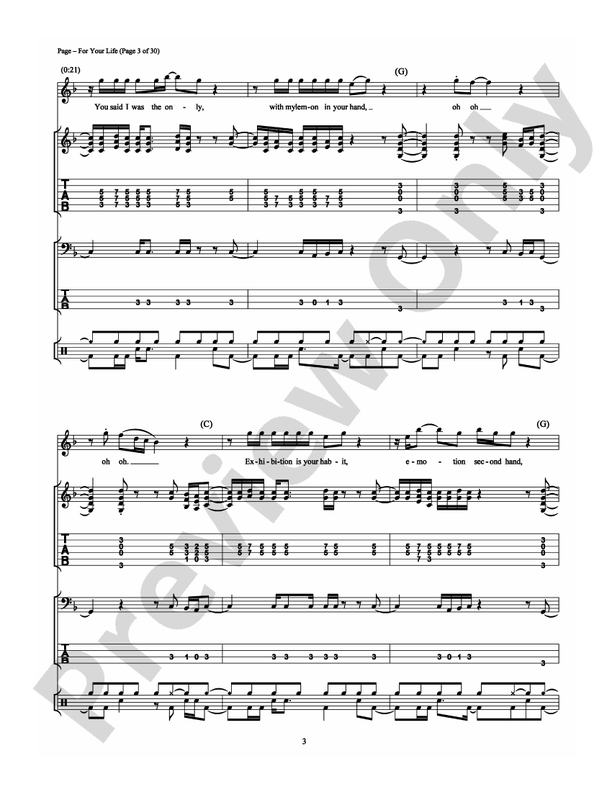 For Your Life - Guitar TAB (Digital Download)