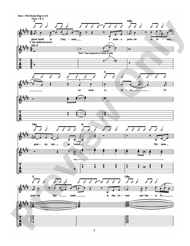 Wild Horses - Garth Brooks - Guitar TAB (Digital Download)