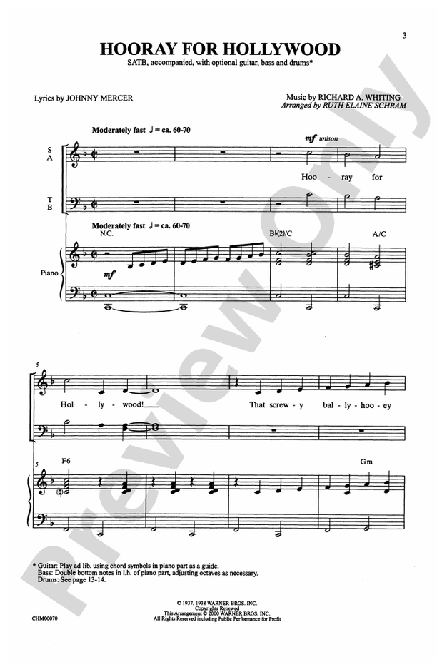 Hooray for Hollywood – SATB Choral Octavo (Digital Download)