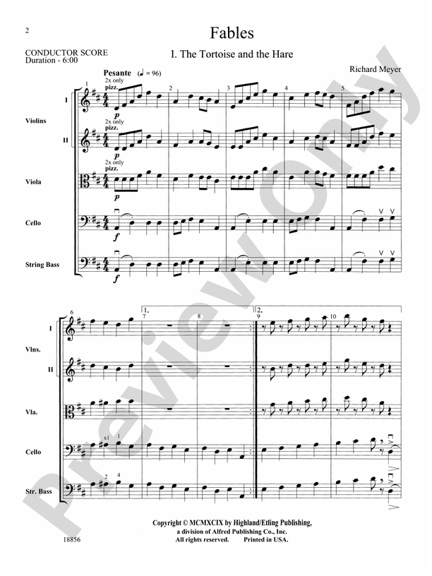 Fables – String Orchestra Conductor Score & Parts (Digital Download)