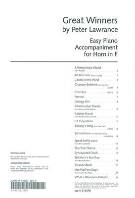 Great Winners - French Horn/Piano Accompaniment Brasswind BW0135PA