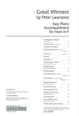 Great Winners - French Horn Sheet Music/Piano Accompaniment Brasswind BW0135PA