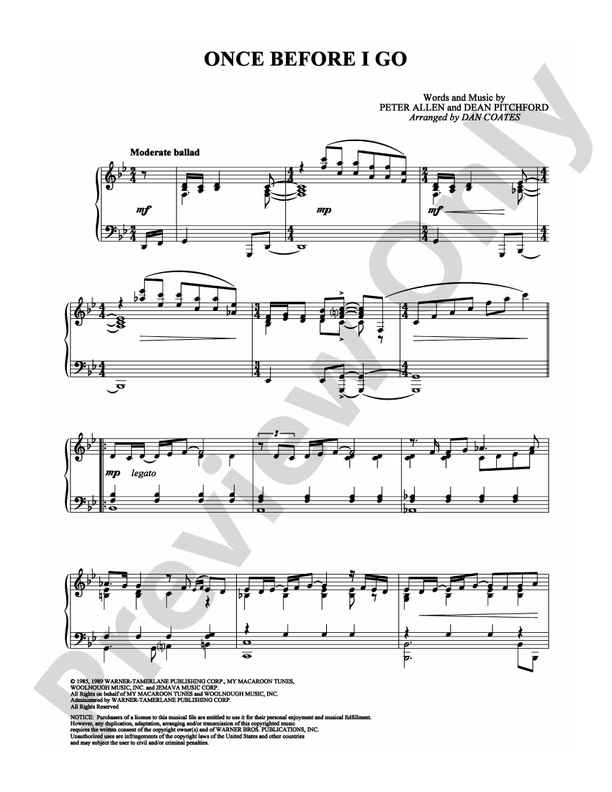 Once Before I Go - Piano (Digital Download)