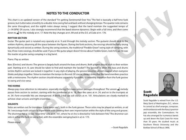I'm Getting Sentimental over You - Jazz Ensemble Conductor Score & Parts (Digital Download)